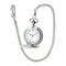 Contemporary Home Living 1.75" Silver Hinged Pocket Watch with Chain